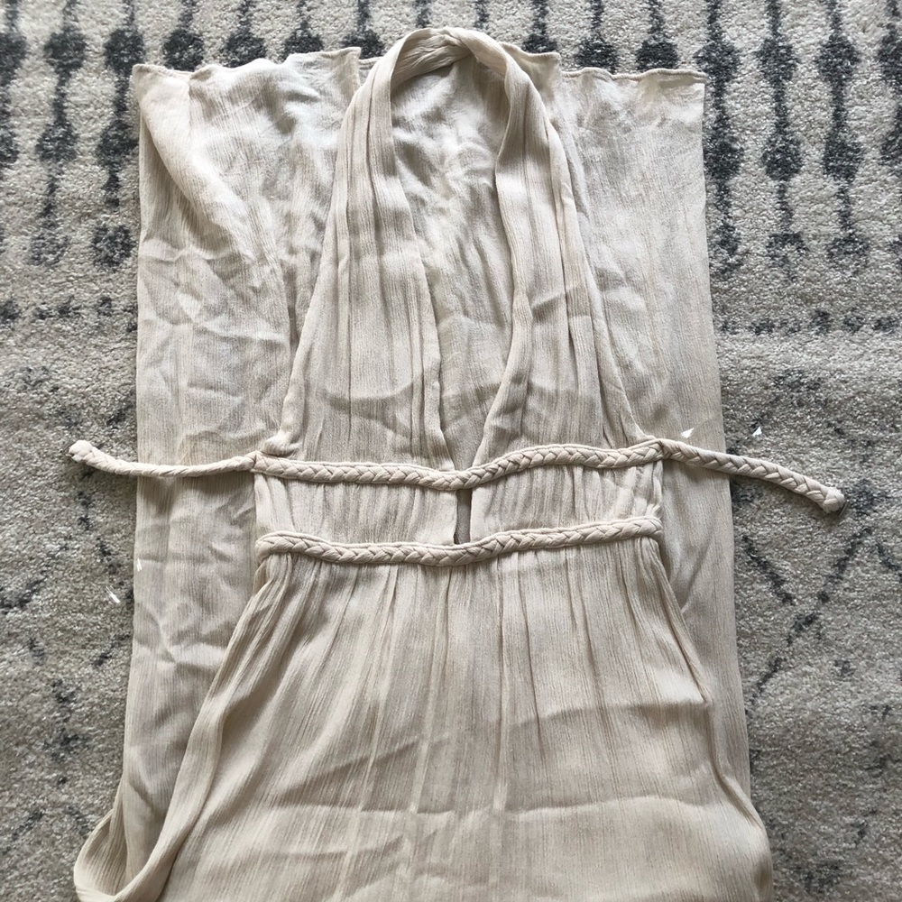 Fourteen & 9th cream linen maxi dress